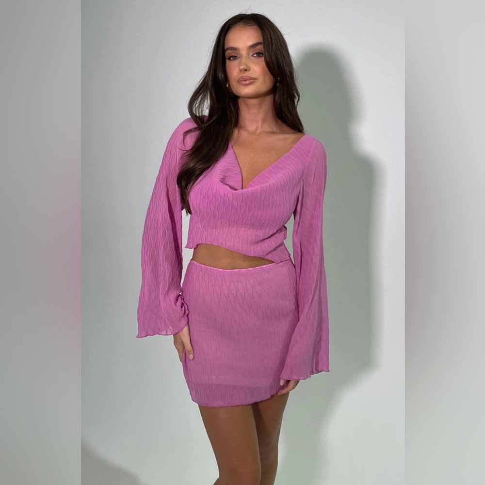 Meshki two piece hot pink set